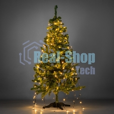 Елочная гирлянда с кольцом, 7 нитей по 1,5 метра, цвет диодов теплый белый, не соединяется