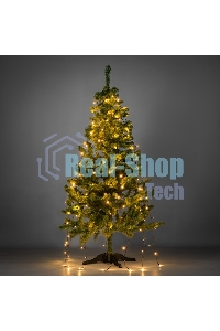 Елочная гирлянда с кольцом, 7 нитей по 1,5 метра, цвет диодов теплый белый, не соединяется