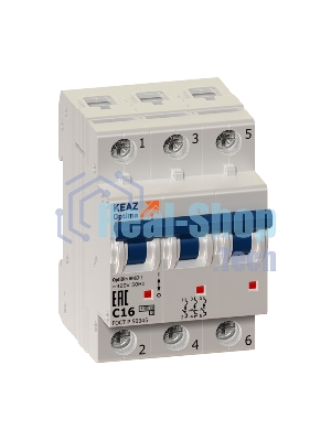 Выключатель автоматический модульный 3п C 25А 6кА OptiDin BM63-3C25-УХЛ3 КЭАЗ 260794