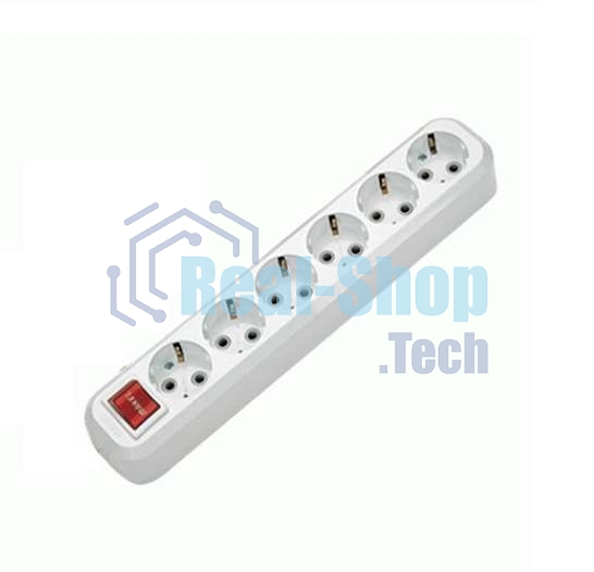 Колодка удлинителя MAKEL MGP231 6 гнезд с заземлением c выключателем