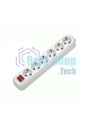 Колодка удлинителя MAKEL MGP231 6 гнезд с заземлением c выключателем
