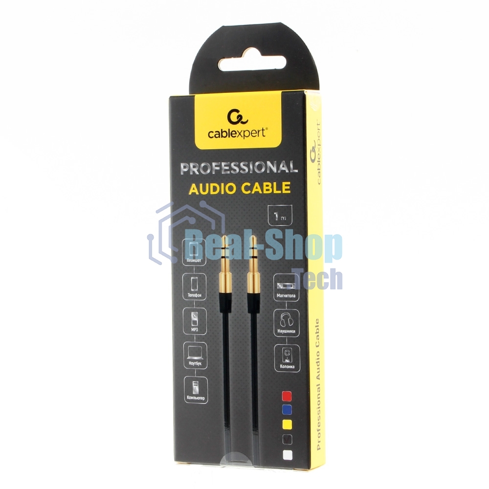 Кабель аудио Cablexpert CCAB-01-35MM-1MB, 3.5 Jack (M)/3.5 Jack (M), черный, 1м, блистер