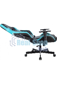 Кресло игровое Knight Thunder 5X черный/голубой эко.кожа крестов. металл