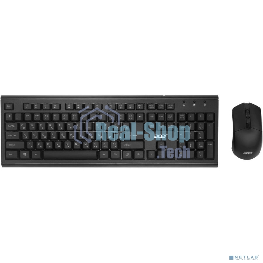 Комплект клавиатура + мышь Acer OKR120 клав:черный мышь:черный USB беспроводная Multimedia
