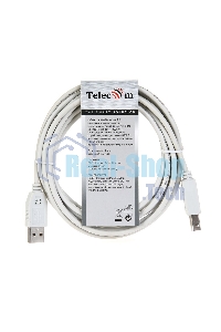 Кабель AM/BM USB2.0 3м Telecom USB 2.0 A-->B 3.0m, белый/серый, TC6900-3.0M