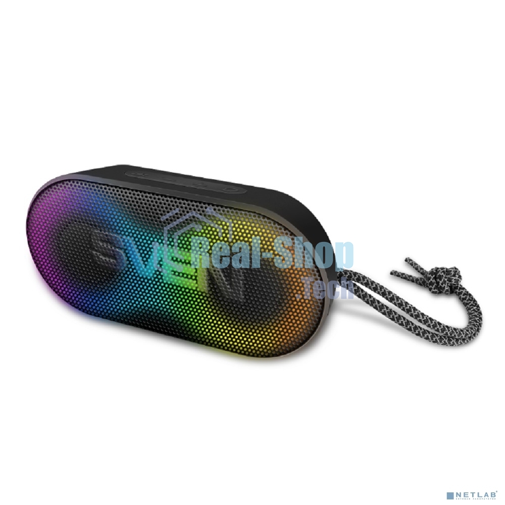 Портативная акустика Sven PS-99, черный (10 Вт, Waterproof (IPx5), TWS, Bluetooth, 1800мА*ч)