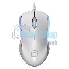 Мышь проводная Oklick 245M белый, 1000 dpi, USB, кнопки - 3