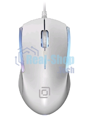 Мышь проводная Oklick 245M белый, 1000 dpi, USB, кнопки - 3
