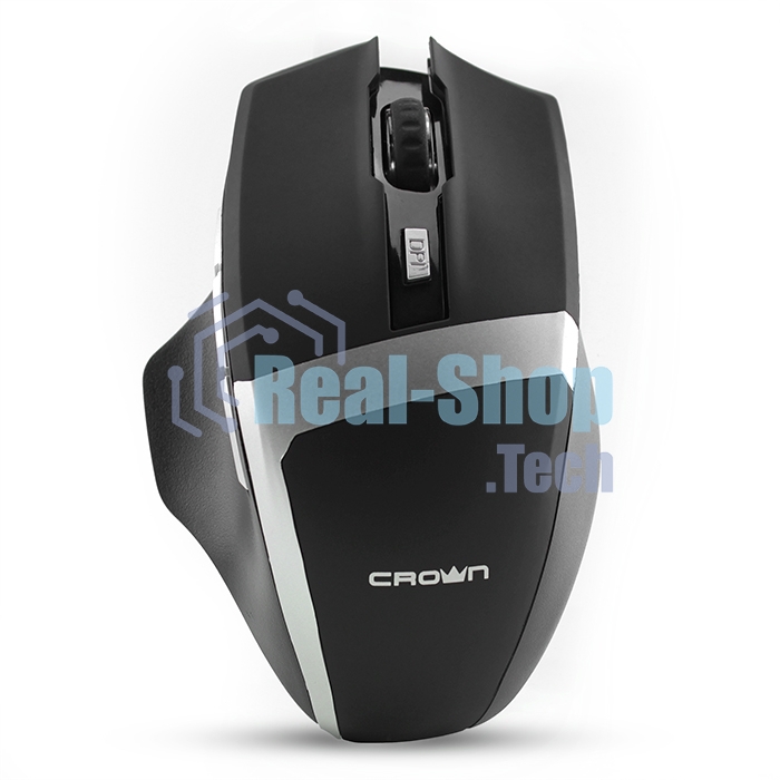 Мышь беспроводная Crown Gaming CMXG-801 черный, 1600 dpi, радиоканал, USB, кнопки - 7
