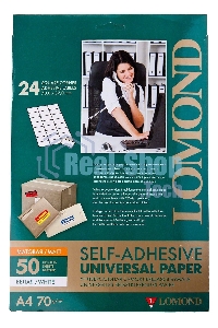 Самоклеящаяся бумага Lomond универсальная для этикеток, A4, 24 делен. (70 x 37 мм), 70 г/м2, 50 листов