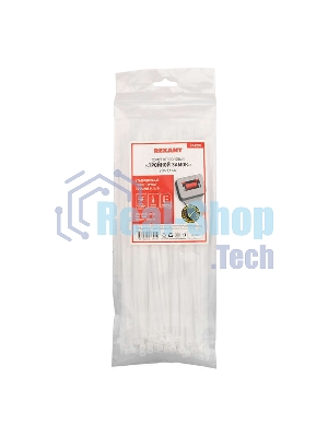 Хомут кабельный Rexant 3.6х250 тройной замок нейл. белый (уп.100 шт)