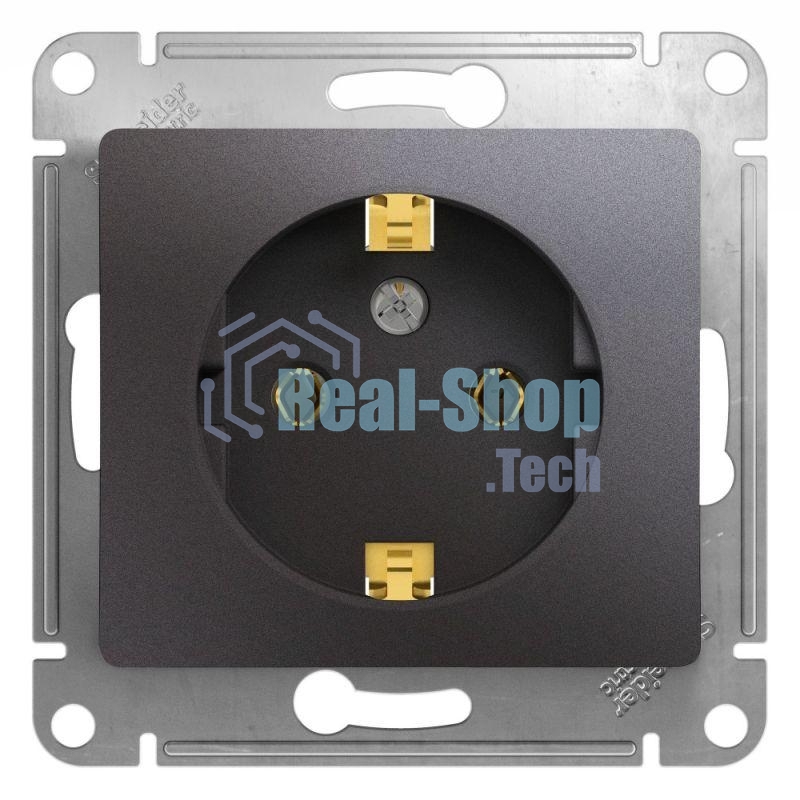 Механизм розетки 1-м Glossa 16А 250 В с заземл. графит SchE GSL001343