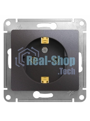 Механизм розетки 1-м Glossa 16А 250 В с заземл. графит SchE GSL001343