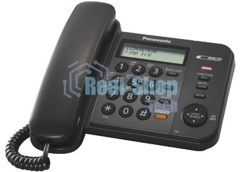 Телефон проводной Panasonic KX-TS2358RUB черный АОН,Caller ID,ЖКД,блокировка набора,выключение микрофона,кнопка 