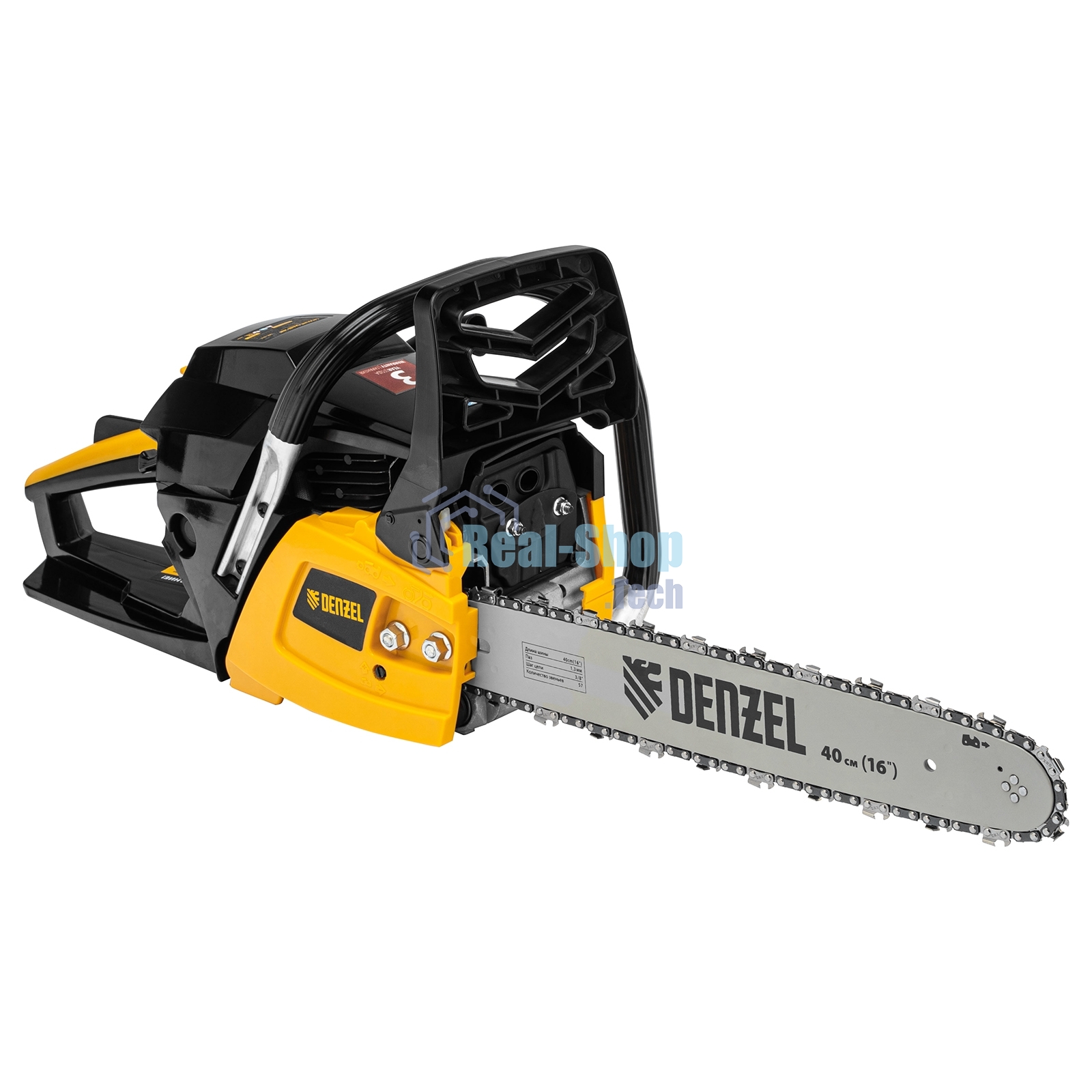 Пила цепная бензиновая Denzel DGS-4516 шина 40 см, 45 см 3, 3,0 л.с., шаг 3/8, паз 1,3 мм, 57 зв