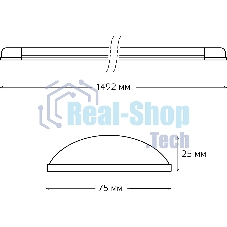 Светильник линейный Gauss WLF-1 50W 4550lm 6500K 185-265V IP20 1492x75x25мм алюминий LED 1/20
