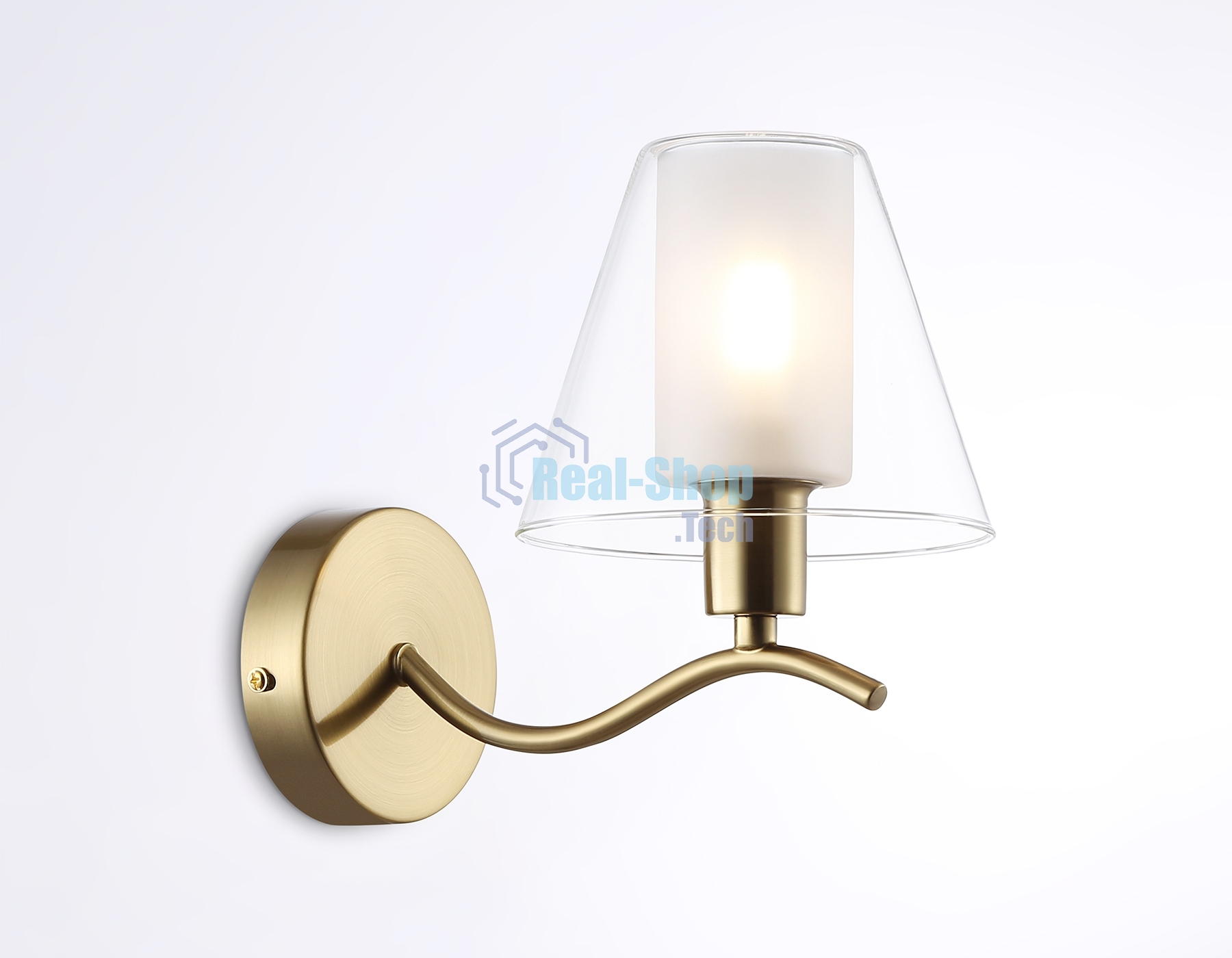 Настенный светильник Ambrella light LH57095 BS/FR латунь/белый матовый E14 max 40W 230*140*200