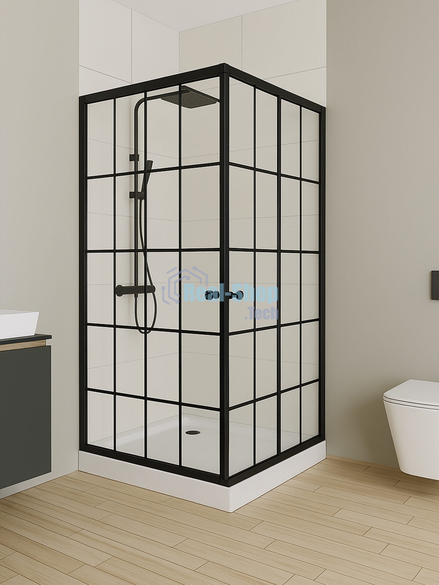 Душевой уголок квадратный BAU Stil square 80х80х195, с поддоном 12,5 см, закаленное стекло толщиной