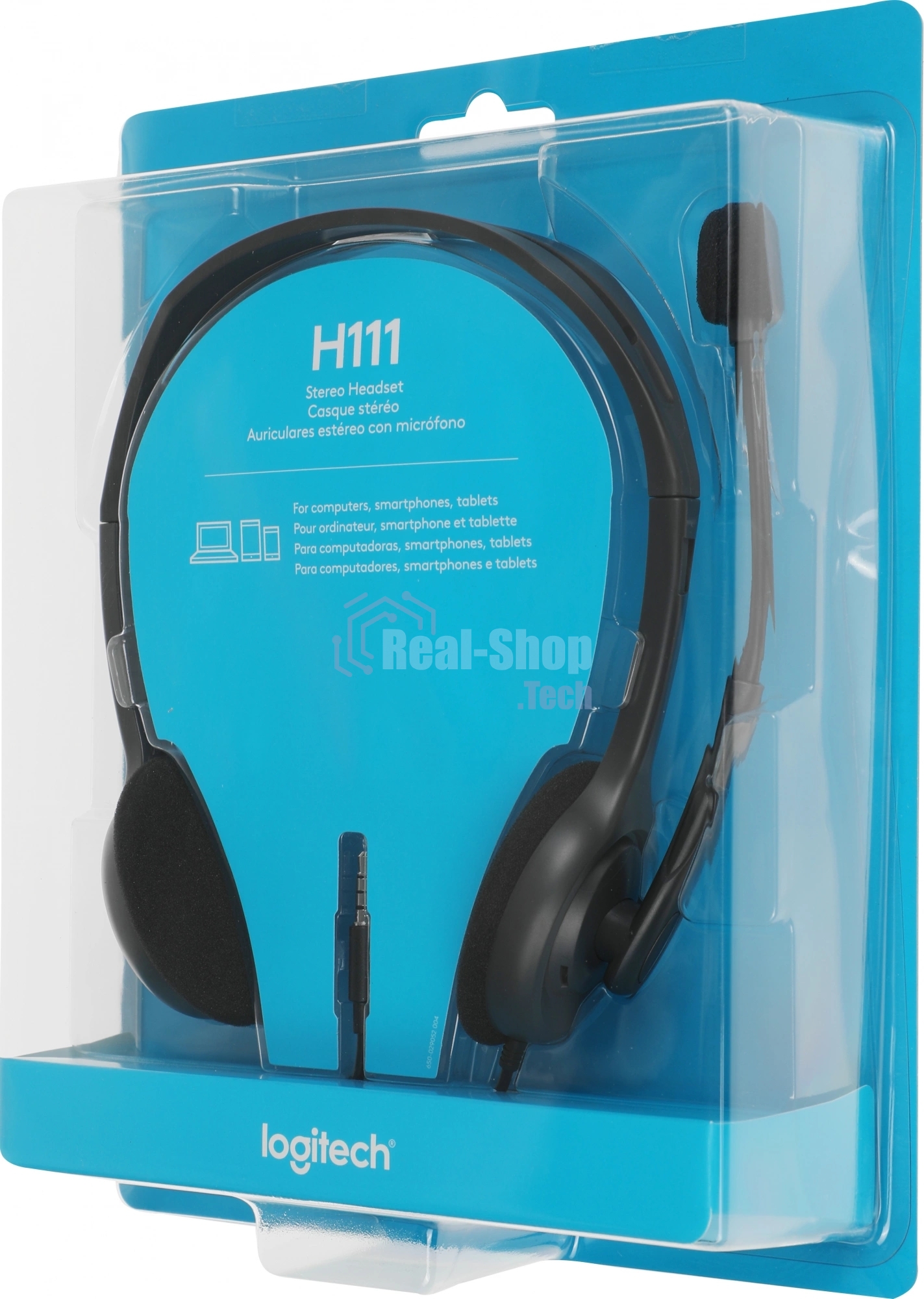Гарнитура Logitech H111 чёрный, проводная, 3.5 мм