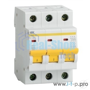 Выключатель автоматический модульный 3п C 40А 4.5кА ВА47-29 ИЭК MVA20-3-040-C