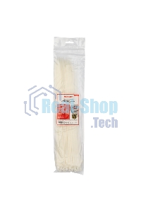 Хомут-стяжкa нейлоновая с тройным замком Rexant 400x4,8 мм, белая, упаковка 100 шт.