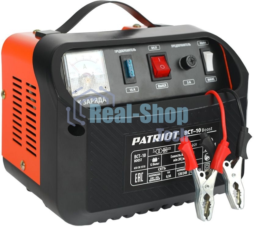 Устройство пуско-зарядное PATRIOT BCT-10 Boost 220В±15% 200Вт 12В зарядmax8.5А 20-100А/ч 4.3кг