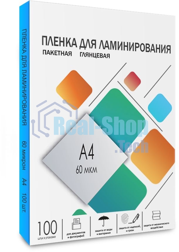 Пленка для ламинирования Heleos 60мкм A4 (100шт) глянцевая216x303мм LPA4-60