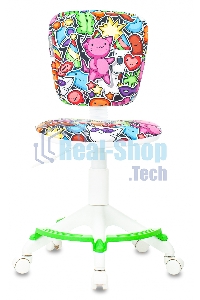 Кресло детское Бюрократ CH-W204/F мультиколор маскарад, крестовина пластик, подст. для ног, пластик белый