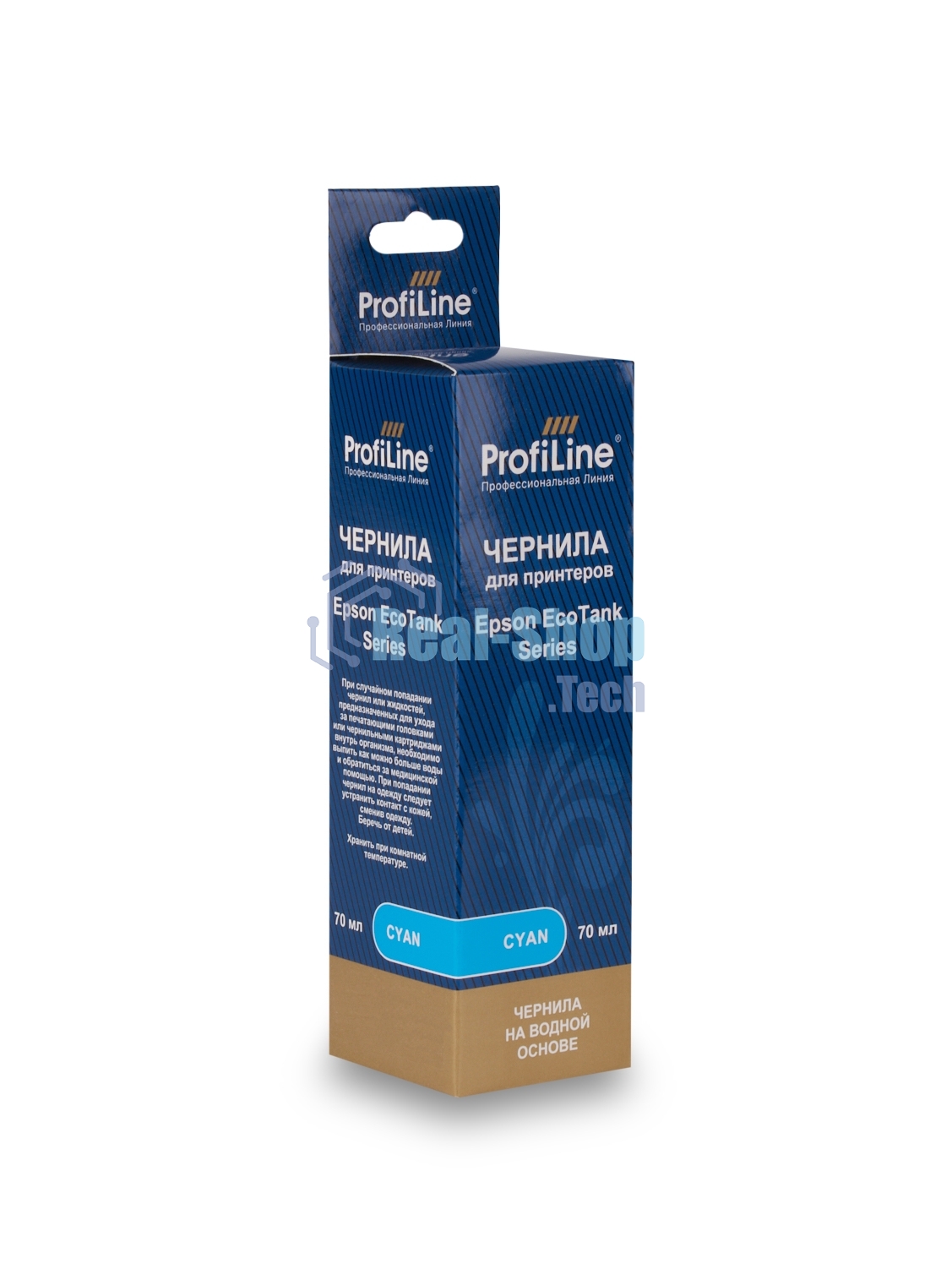 Чернила ProfiLine для принтеров Epson EcoTank 1810/2700/2710/2711/2712/2714/2715/2720/2726/2750/2810/2811/2812/2814/2815/2820/2821/2826/L3110/3111/3150/3160/3750/4156/L4150/4160/4700/4750/4800/6160/6170/6190/L6176/7700/7750/7160/7180/L7188/8500/8550/14150 на водной основе type-2 Cyan 70 мл