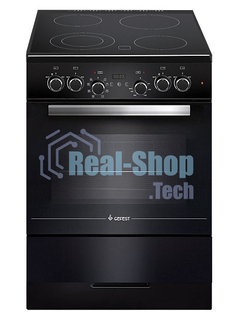 Плита электрическая Gefest ЭП Н Д 6560-03 0057 черный, конфорок 4 электрических, духовка 55 л, 60 см x 85 см x 60 см