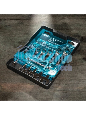 Набор ключей комбинированных с трещоткой Gross 8 - 19 мм, 7 шт., реверсивные, CrV