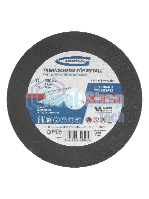 Круг отрезной по металлу Gross 300 x 3,2 x 32 мм, WA24TBF