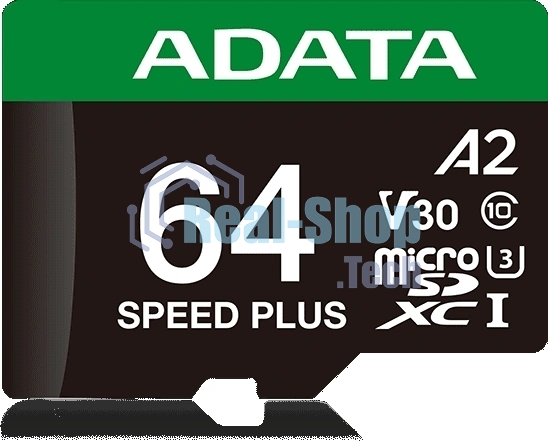 Флеш карта microSD A-DATA 64Gb microSDXC Class 10 UHS-I U3 V30 A2 160/140 MB/s (SD адаптер)