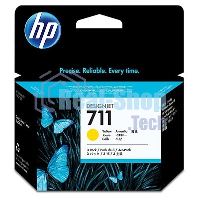 Картридж струйный HP №711 CZ136A желтый x3уп. для HP DJ T120/T520 (29мл)