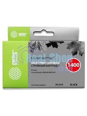 Картридж струйный Cactus CS-PGI1400XLBK черный (36 мл) для HP Canon MB2050/MB2350/MB2040/MB2340