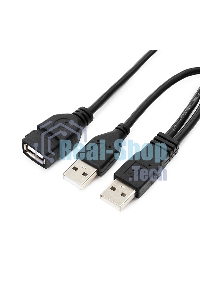Кабель удлинитель USB 2.0 2xAM/AF 1.8м Gembird PRO, позол.конт., черный, пакет CCP-USB22-AMAF-6