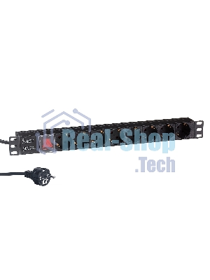 Блок розеток горизонтальный ExeGate ServerPro PDU-19H804 Al-8S-EU2.5-SW, 19