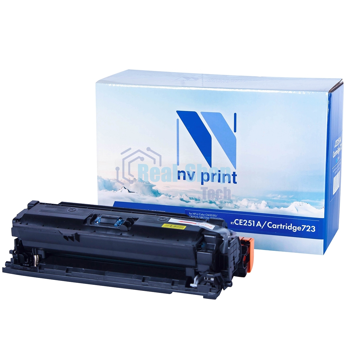 Картридж лазерный NVPrint совместимый HP CE251A/Canon 723 Cyan для LaserJet Color CP3525/CP3525dn/CP3525n/CP3525x/CM3530/CM3530fs/Canon i-SENSYS LBP7750Cdn (7000k)