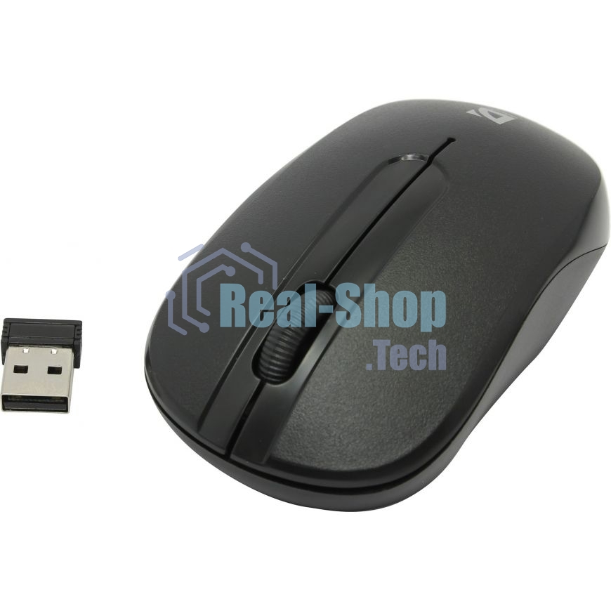 Мышь беспроводная Defender Datum MM-285 черный, 1600 dpi, радиоканал, USB, кнопки - 3