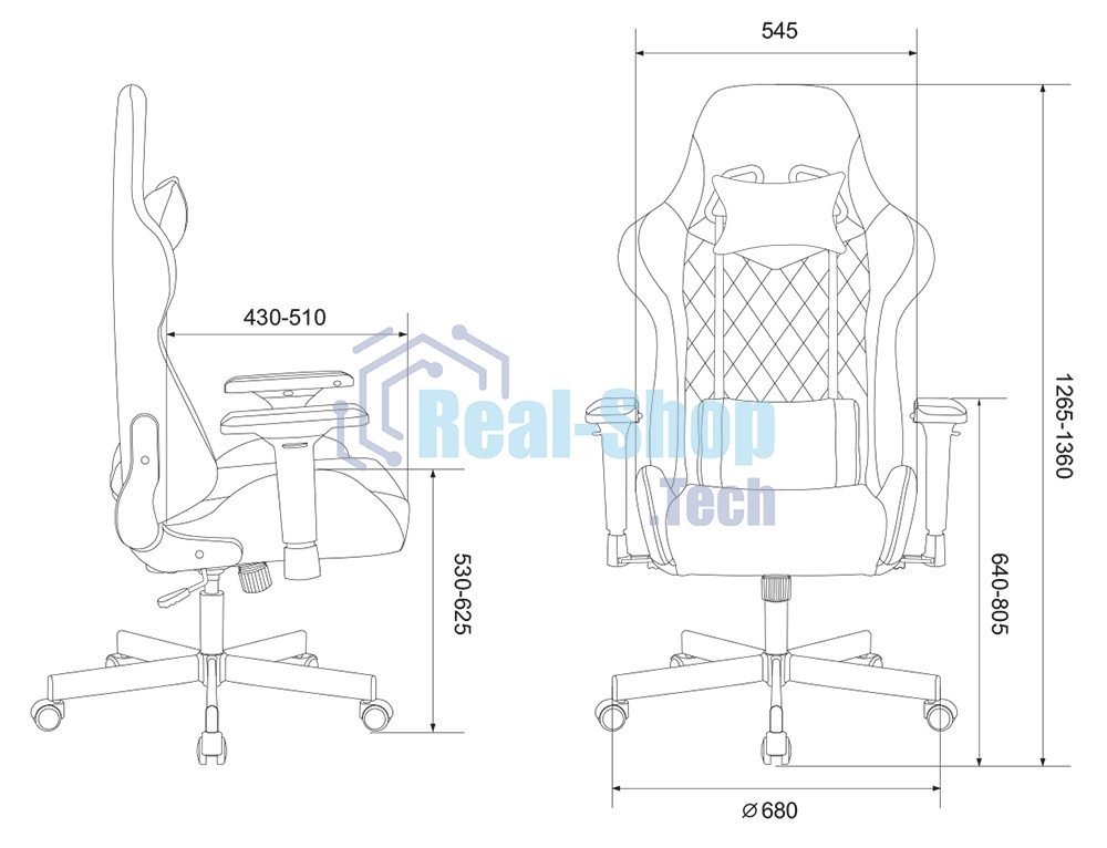 Кресло игровое Бюрократ VIKING 7 KNIGHT B FABRIC черный текстиль/эко.кожа крестовина металл/пластик