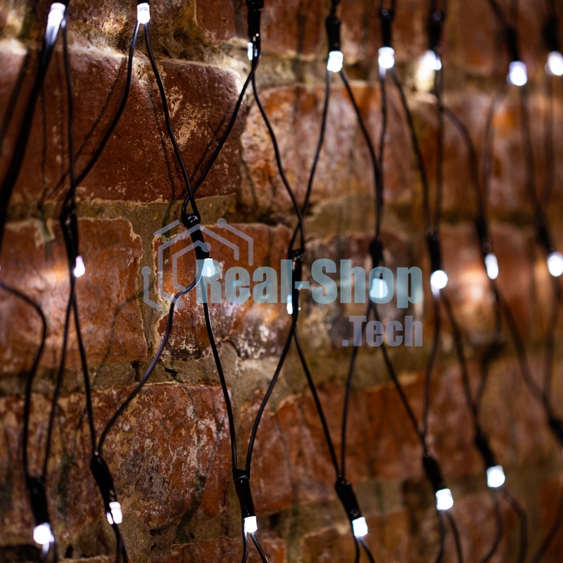 Гирлянда Neon-night Сеть 2х2х1.5 м, свечение с динамикой, прозрачный ПВХ, 136 LED, 230 В, цвет свечения белый