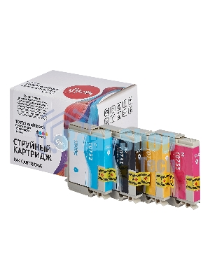 Набор струйных картриджей Sakura C13T10554A10 (T0735 BK/C/M/Y) для Epson, мультипак, 11,4 мл., 490 к.