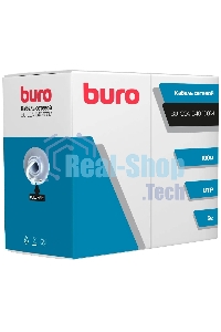 Кабель сетевой Buro UTP 4 пары cat5E solid 0.40мм CCA 100м серый