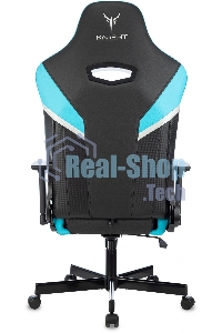 Кресло игровое Knight Thunder 5X черный/голубой эко.кожа крестов. металл