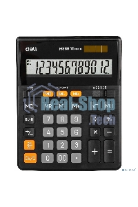 Калькулятор настольный Deli EM888 черный 12-разр.