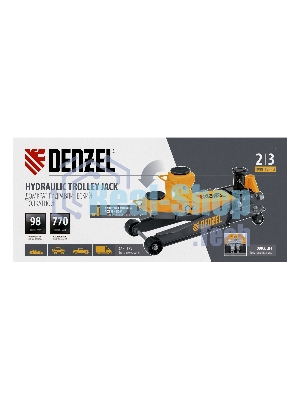 Домкрат гидравлический подкатной Denzel 2/3 т, 98-770 мм, быстрый подъем, низ. подхват, проф, SUV