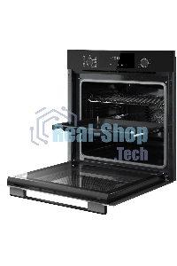 Встраиваемый духовой шкаф Kuppersberg HF 609 B, High-Tech, объем 80 л, 10 режимов работы, телескопические направляющие, цифровой таймер, 2 стекла в дверце, утапливаемые переключатели, энергоэффективность А, черный