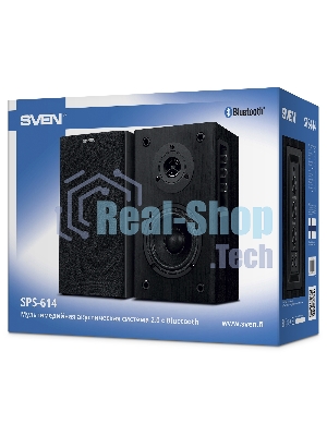 Акустическая система SVEN SPS-614 2.0 (2x20W, Bluetooth, дерево, black)