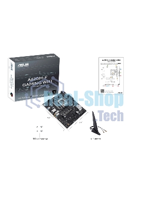 Материнская плата ASUS A620M-F GAMING WIFI, AM5, AMD A620, 2xDDR5, 2xM.2, 1xPCIe 4.0 x16, 1xHDMI, 1x2.5Gb LAN, Wi-Fi 6E, Bluetooth 5.3, 2xUSB-A 5Gbps, 2xUSB-A 2.0, 3x3.5 мм, 7.1, mATX