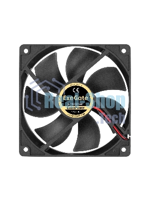 Вентилятор 12В DC ExeGate ExtraPower EP12025B2P (120x120x25 мм, 2-Ball (двойной шарикоподшипник), 2pin, 1850RPM, 30dBA)